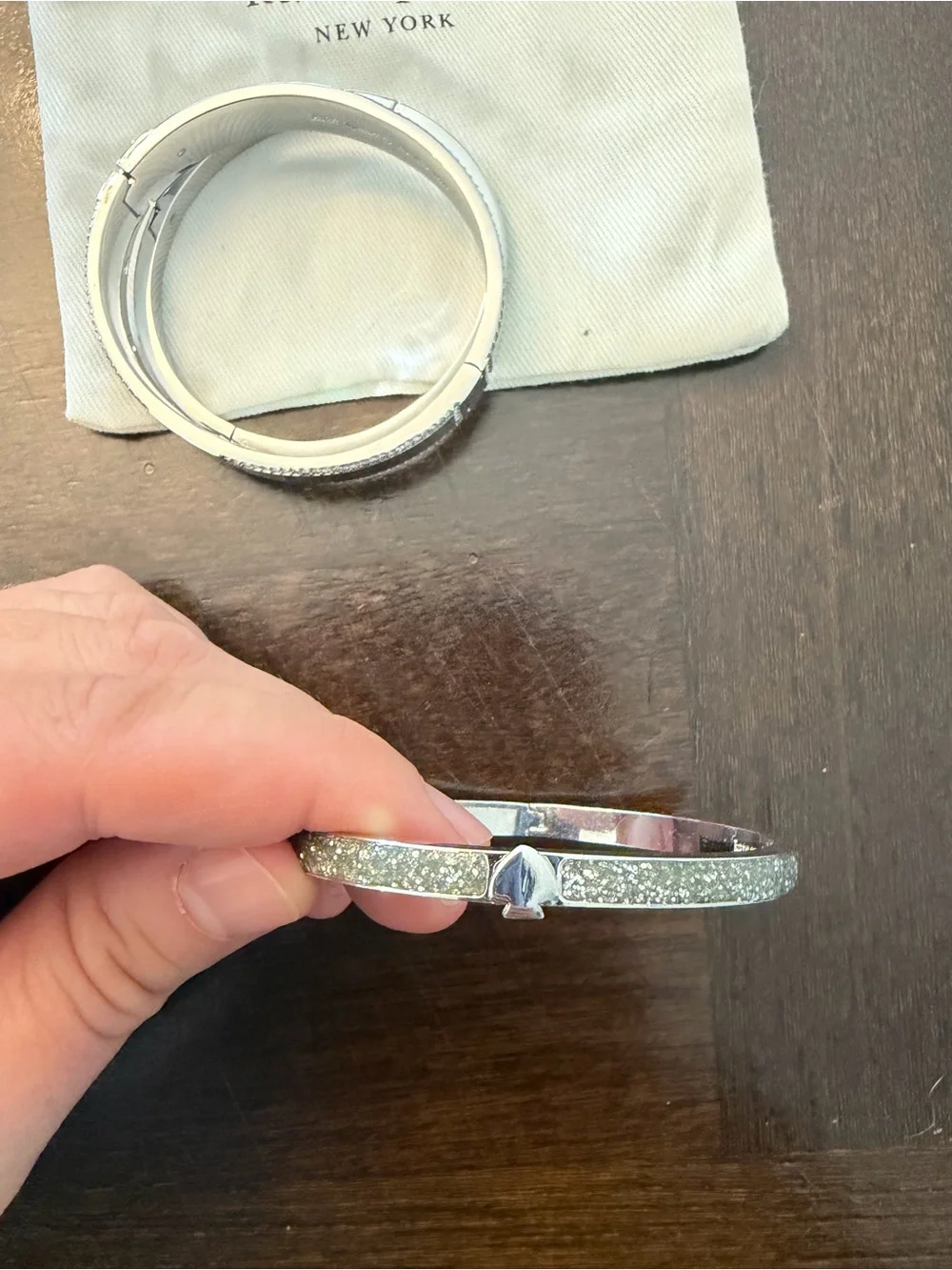 kate spade Silver Tone Crystal and Heart Accent Bracelet Set - Picture 7 of 7